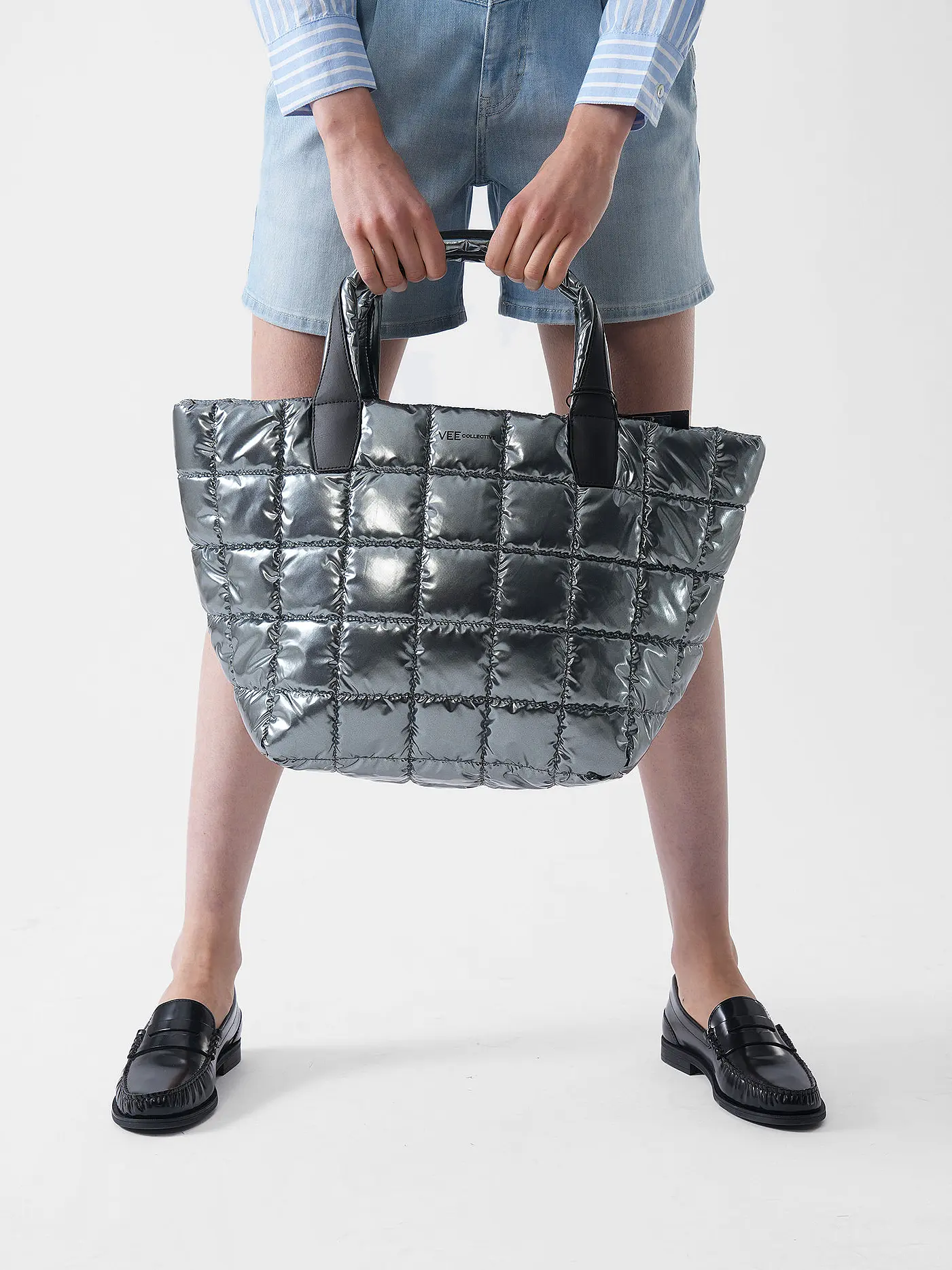 VEE COLLECTIVE | Tasche - Shopper PORTER TOTE Medium | silber